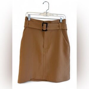 Banana Republic Brown Belt Buckle Straight Pencil Skirt Pockets Size 6